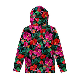 Hawaii Floral Flowers Pattern Print Pullover Hoodie