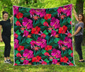 Hawaii Floral Flowers Pattern Print Quilt