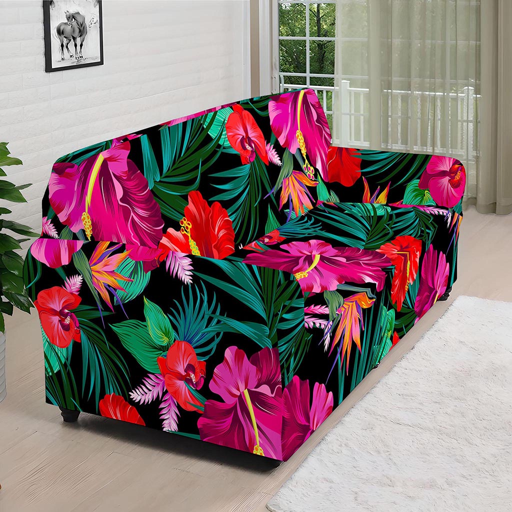 Hawaii Floral Flowers Pattern Print Sofa Cover