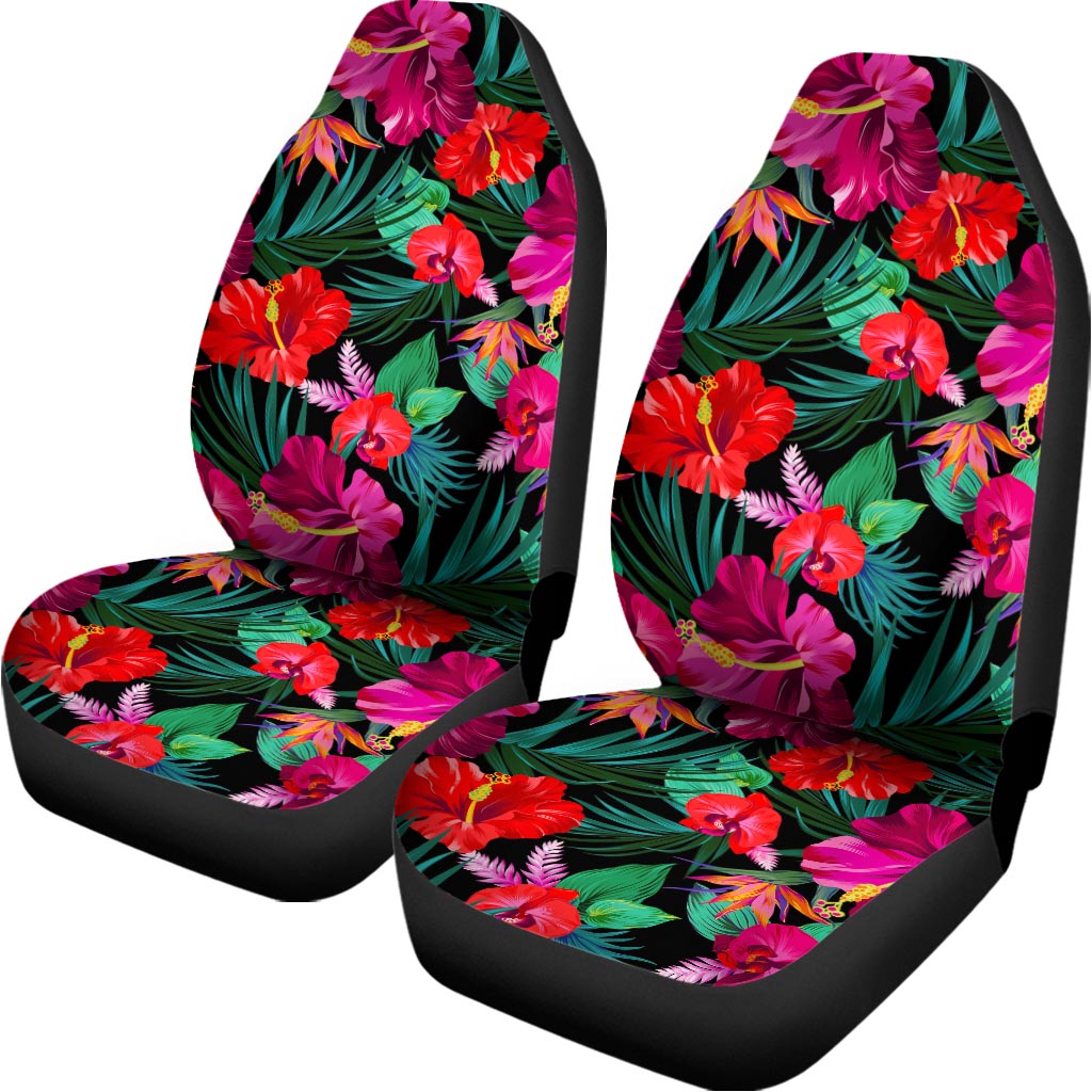 Hawaii Floral Flowers Pattern Print Universal Fit Car Seat Covers