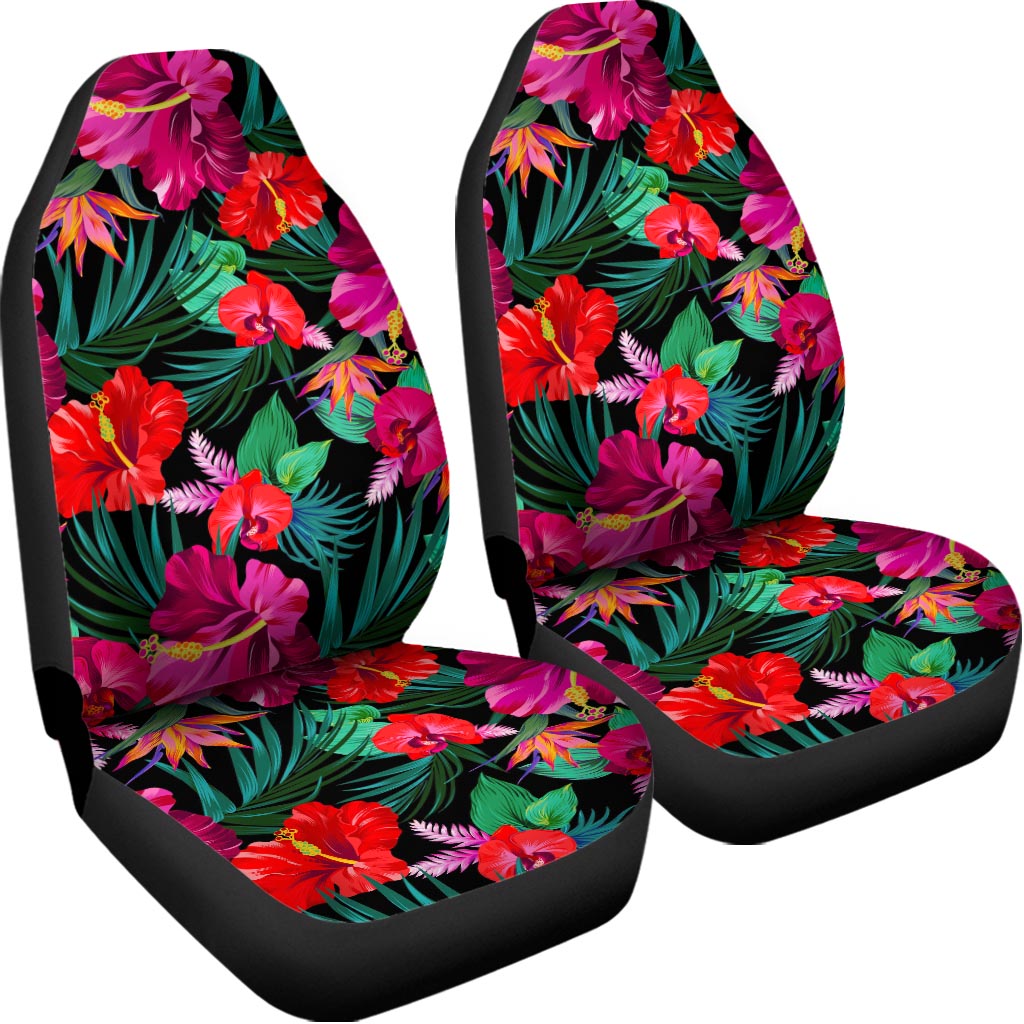 Hawaii Floral Flowers Pattern Print Universal Fit Car Seat Covers