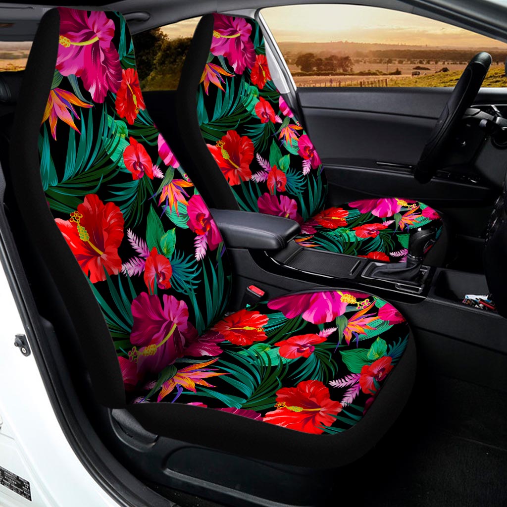 Hawaii Floral Flowers Pattern Print Universal Fit Car Seat Covers