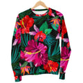 Hawaii Floral Flowers Pattern Print Women's Crewneck Sweatshirt
