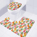 Hawaii Hibiscus Pineapple Pattern Print 3 Piece Bath Mat Set