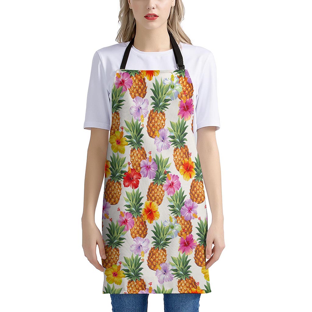 Hawaii Hibiscus Pineapple Pattern Print Apron