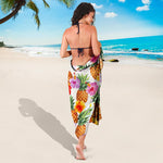Hawaii Hibiscus Pineapple Pattern Print Beach Sarong Wrap