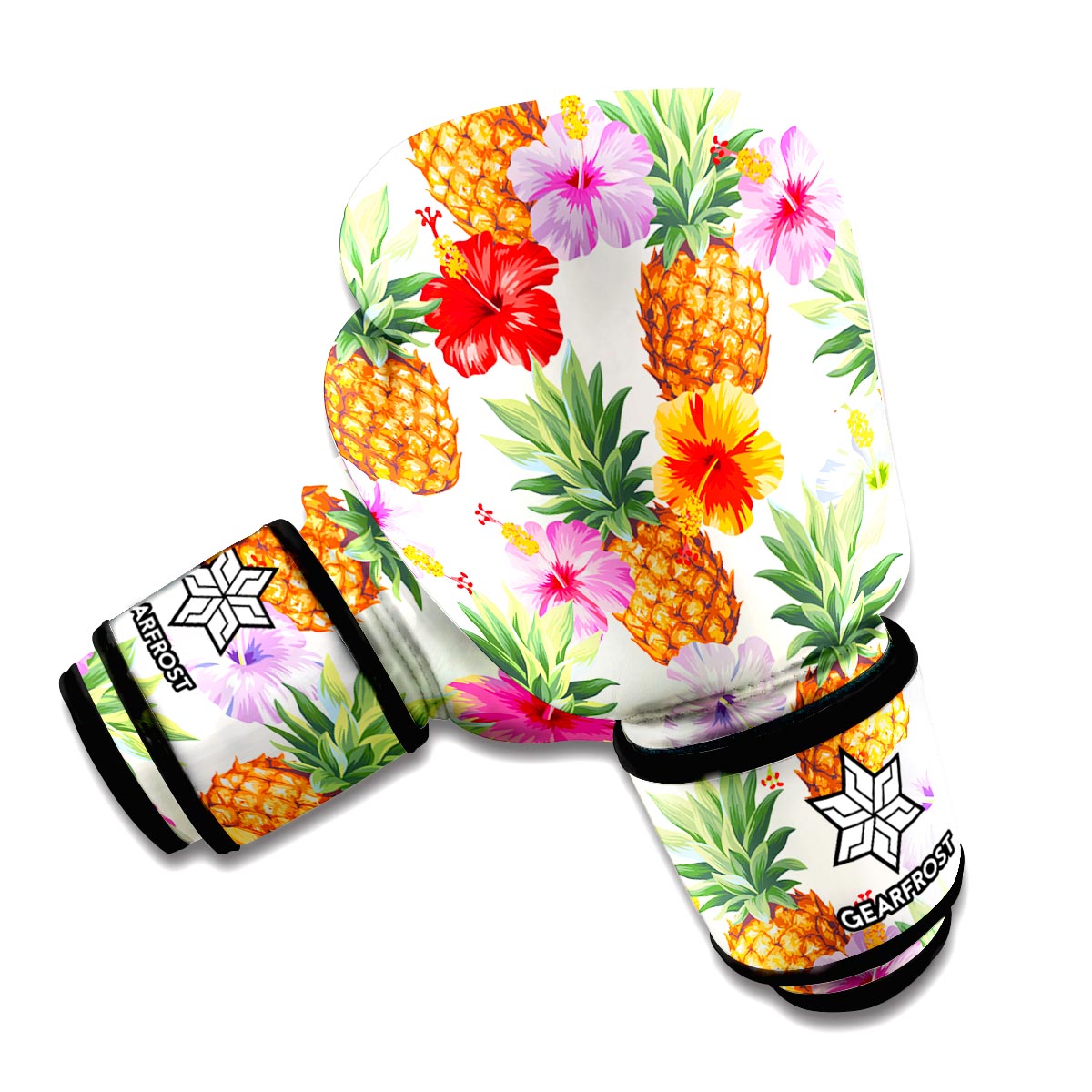 Hawaii Hibiscus Pineapple Pattern Print Boxing Gloves