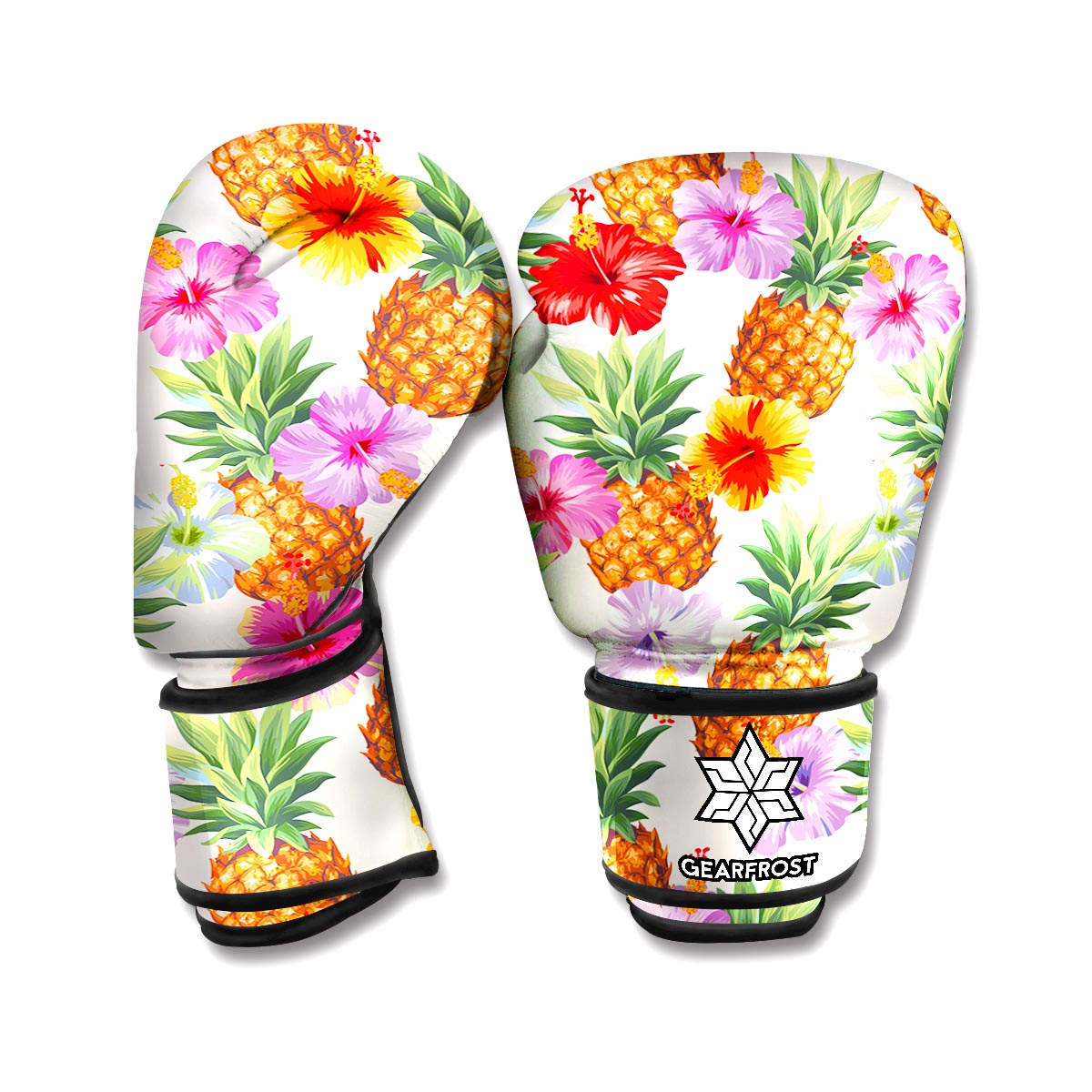 Hawaii Hibiscus Pineapple Pattern Print Boxing Gloves