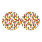Hawaii Hibiscus Pineapple Pattern Print Car Coasters