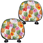 Hawaii Hibiscus Pineapple Pattern Print Car Headrest Covers