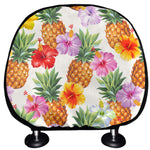 Hawaii Hibiscus Pineapple Pattern Print Car Headrest Covers