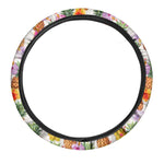 Hawaii Hibiscus Pineapple Pattern Print Car Steering Wheel Cover