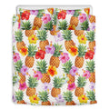 Hawaii Hibiscus Pineapple Pattern Print Duvet Cover Bedding Set