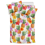 Hawaii Hibiscus Pineapple Pattern Print Duvet Cover Bedding Set