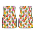 Hawaii Hibiscus Pineapple Pattern Print Front Car Floor Mats