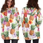 Hawaii Hibiscus Pineapple Pattern Print Hoodie Dress GearFrost