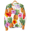 Hawaii Hibiscus Pineapple Pattern Print Men's Crewneck Sweatshirt