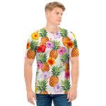 Hawaii Hibiscus Pineapple Pattern Print Men's T-Shirt