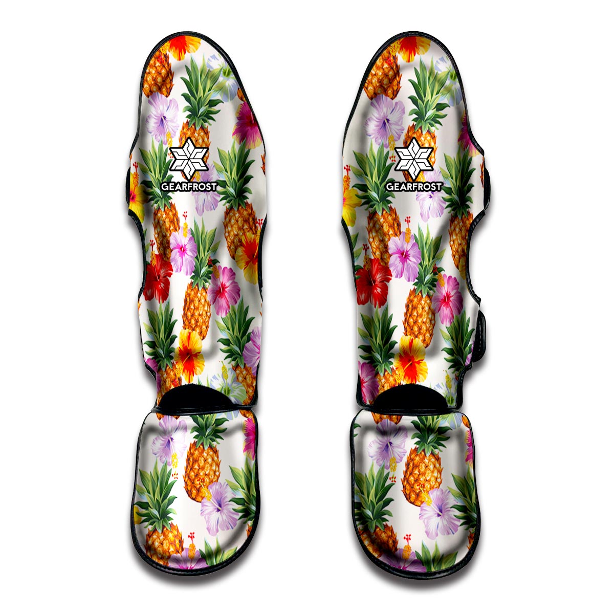 Hawaii Hibiscus Pineapple Pattern Print Muay Thai Shin Guard