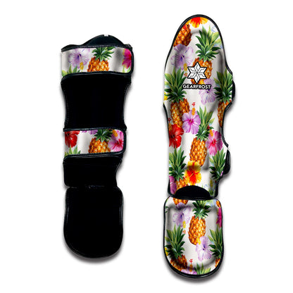 Hawaii Hibiscus Pineapple Pattern Print Muay Thai Shin Guard