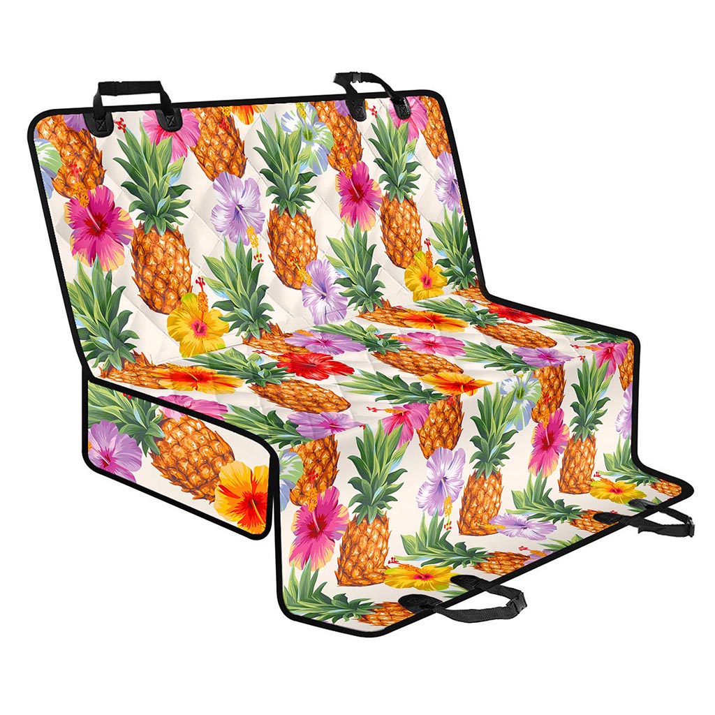 Hawaii Hibiscus Pineapple Pattern Print Pet Car Back Seat Cover