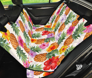 Hawaii Hibiscus Pineapple Pattern Print Pet Car Back Seat Cover