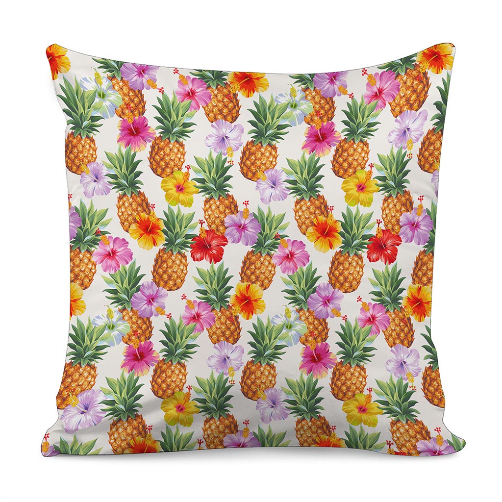 Hawaii Hibiscus Pineapple Pattern Print Pillow Cover