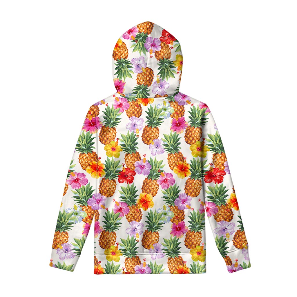 Hawaii Hibiscus Pineapple Pattern Print Pullover Hoodie