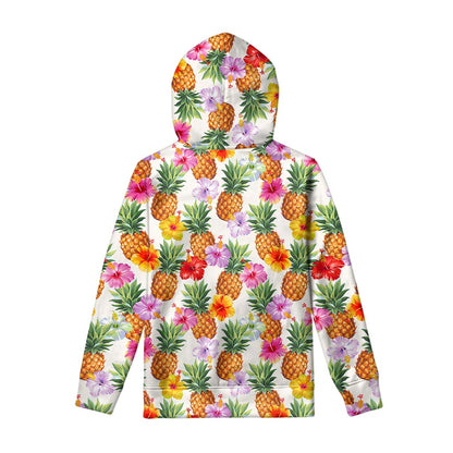Hawaii Hibiscus Pineapple Pattern Print Pullover Hoodie