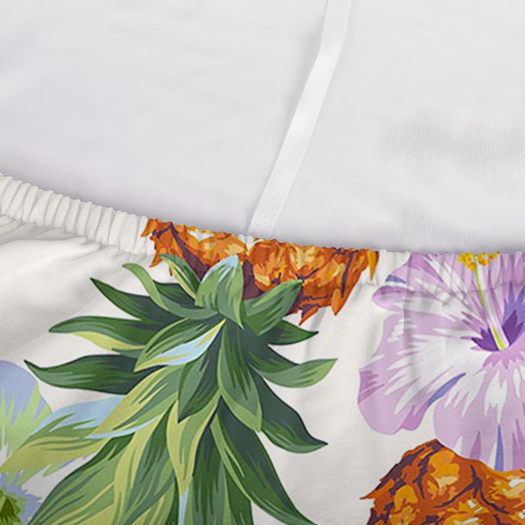 Hawaii Hibiscus Pineapple Pattern Print Sofa Cover