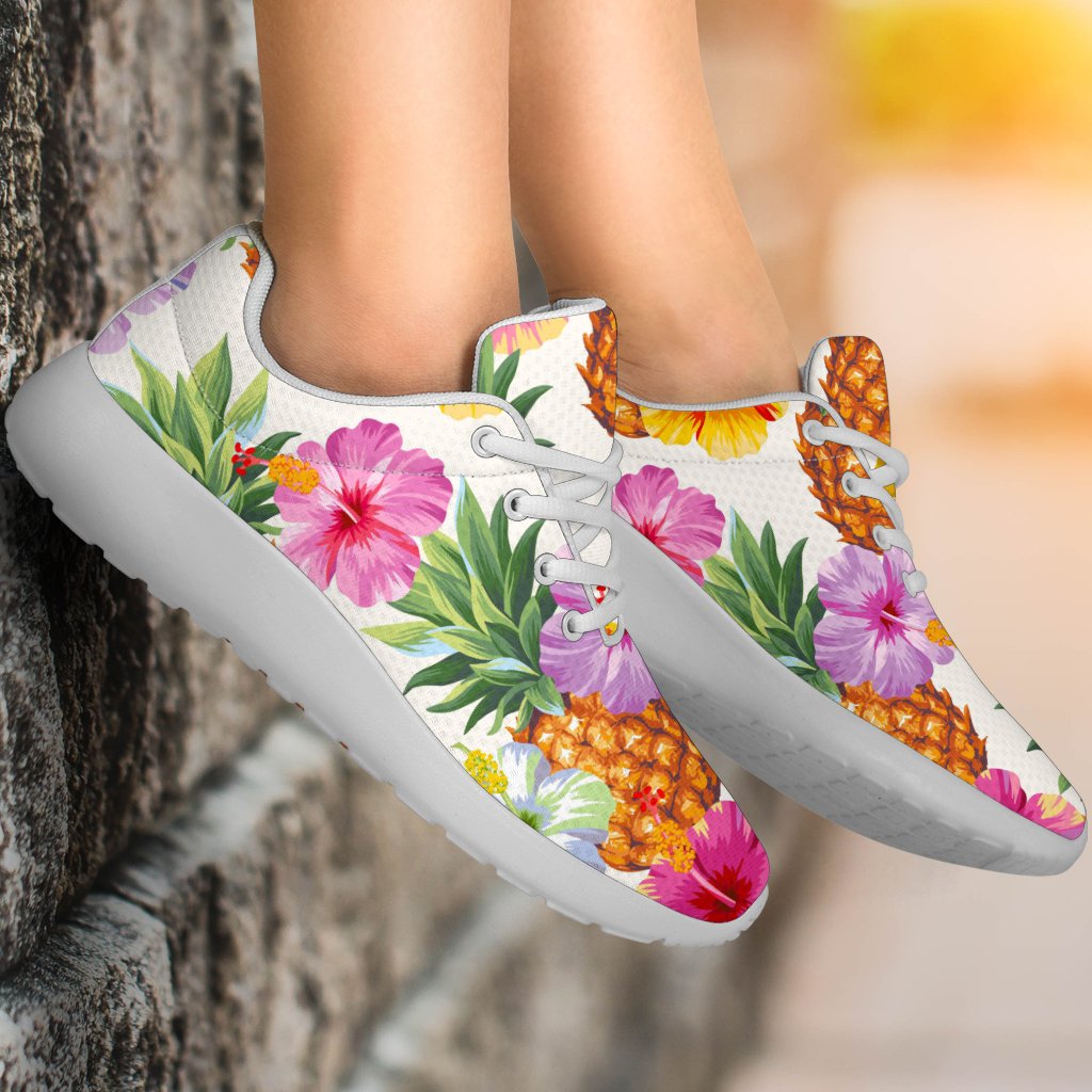 Hawaii Hibiscus Pineapple Pattern Print Sport Shoes GearFrost