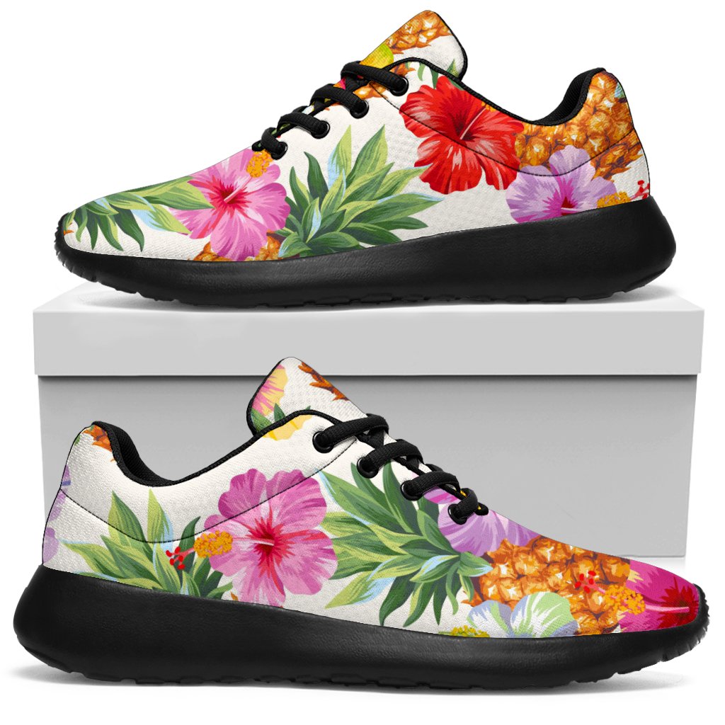 Hawaii Hibiscus Pineapple Pattern Print Sport Shoes GearFrost