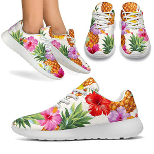 Hawaii Hibiscus Pineapple Pattern Print Sport Shoes GearFrost