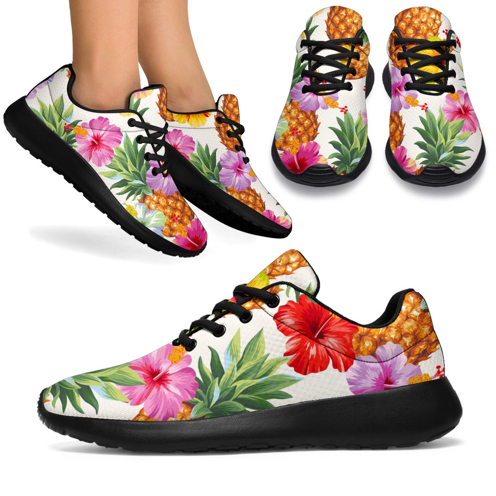 Hawaii Hibiscus Pineapple Pattern Print Sport Shoes GearFrost