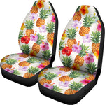 Hawaii Hibiscus Pineapple Pattern Print Universal Fit Car Seat Covers