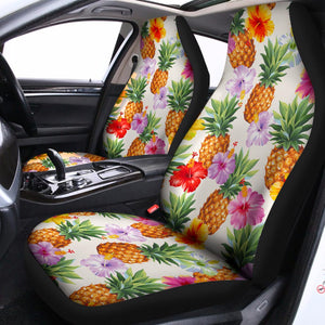 Hawaii Hibiscus Pineapple Pattern Print Universal Fit Car Seat Covers