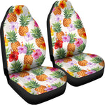 Hawaii Hibiscus Pineapple Pattern Print Universal Fit Car Seat Covers