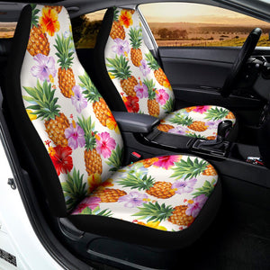 Hawaii Hibiscus Pineapple Pattern Print Universal Fit Car Seat Covers