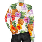 Hawaii Hibiscus Pineapple Pattern Print Women's Crewneck Sweatshirt GearFrost