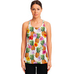 Hawaii Hibiscus Pineapple Pattern Print Women's Racerback Tank Top