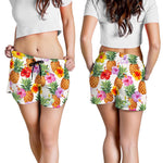 Hawaii Hibiscus Pineapple Pattern Print Women's Shorts