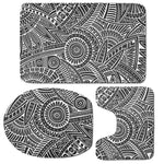 Hawaii Polynesian Tribal Print 3 Piece Bath Mat Set