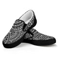 Hawaii Polynesian Tribal Print Black Slip On Sneakers