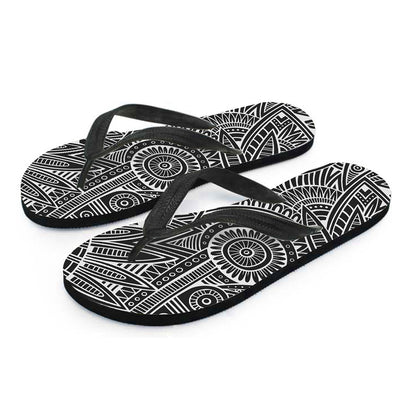 Hawaii Polynesian Tribal Print Flip Flops