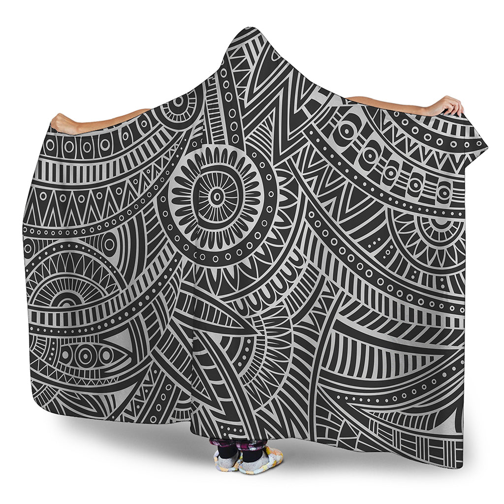 Hawaii Polynesian Tribal Print Hooded Blanket