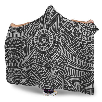Hawaii Polynesian Tribal Print Hooded Blanket