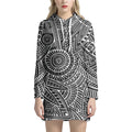 Hawaii Polynesian Tribal Print Pullover Hoodie Dress