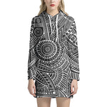 Hawaii Polynesian Tribal Print Hoodie Dress