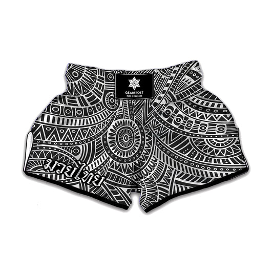 Hawaii Polynesian Tribal Print Muay Thai Boxing Shorts