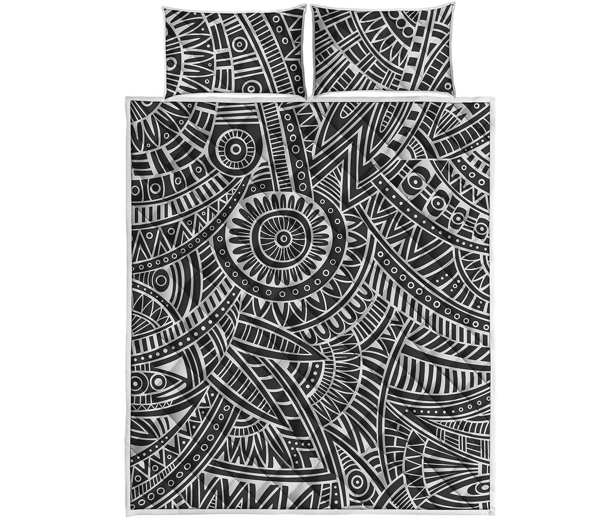 Hawaii Polynesian Tribal Print Quilt Bed Set
